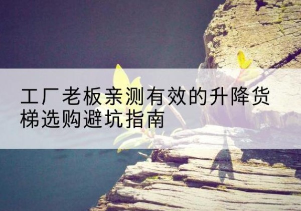 富锦升降货梯怎么选-工厂老板亲测有效的升降货梯选购避坑指南